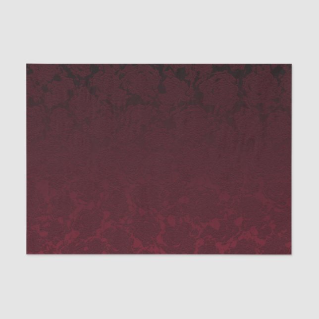 Elegant Modern Burgundy Floral Pattern Tissue Paper (Front)
