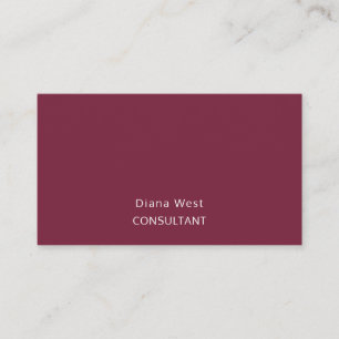 Elegant Modern Burgundy Red Business Card