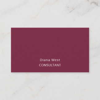 Elegant Modern Burgundy Red Business Card