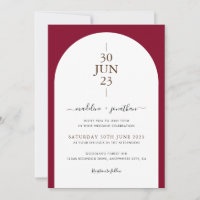 Elegant Modern Burgundy Red Door Photo Wedding