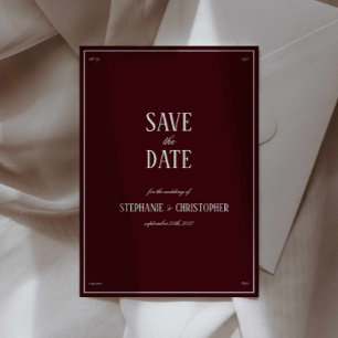 Elegant Modern Burgundy Wedding Invitation
