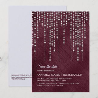 Elegant Modern Burgundy Wedding Save The Date Invi Invitation