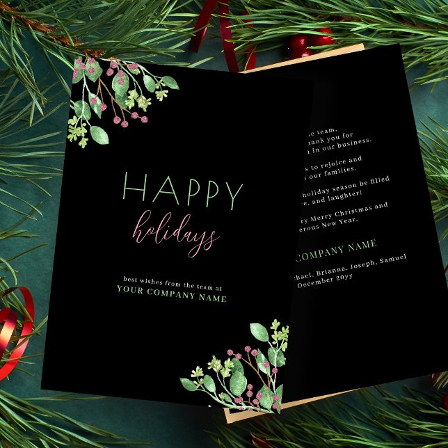 Elegant modern business corporate black holiday card (Creator Uploaded)