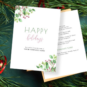 Elegant modern business corporate holiday card
