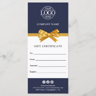 Elegant Modern Business Gift Certificate with Logo