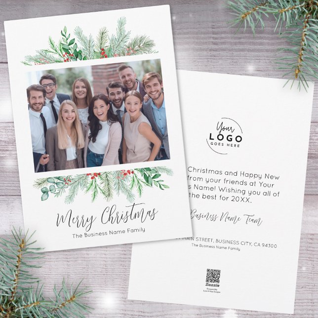 Elegant Modern Business Merry Christmas Holiday Card (Corporate Elegant Modern Business Merry Christmas Holiday Card )