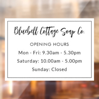 Elegant Modern Business Opening Hours 