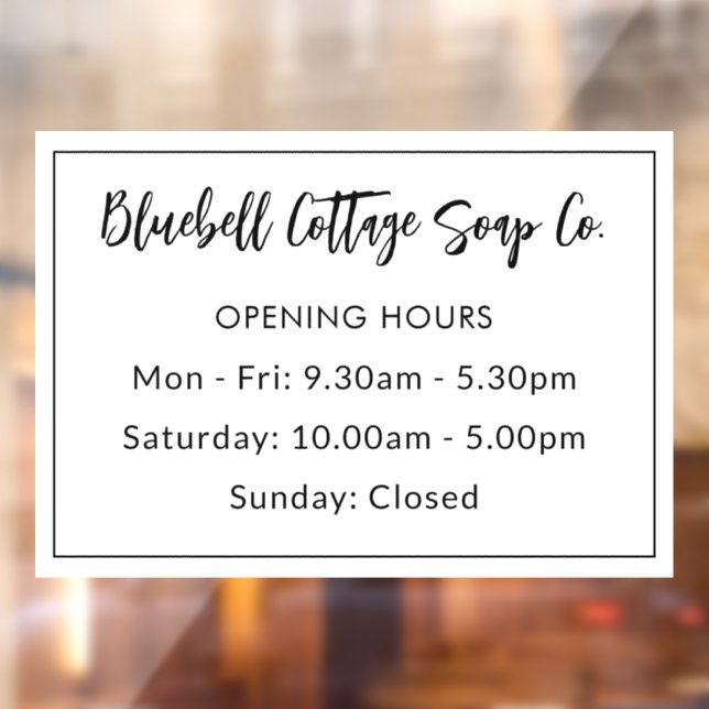 Elegant Modern Business Opening Hours  (Sheet 2)