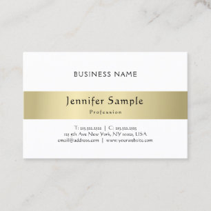 Elegant Modern Calligraphic Typed Plain Gold Look Business Card