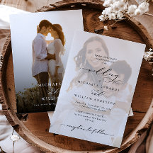 Elegant Modern Calligraphy 2-Photo Wedding