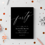 Elegant Modern Calligraphy 40th Birthday Invitatio Invitation<br><div class="desc">Elegant Modern Calligraphy 40th Birthday Invitation</div>