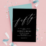 Elegant Modern Calligraphy 50th Birthday Invitation<br><div class="desc">Elegant Modern Calligraphy 50th Birthday Invitation</div>