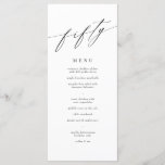 Elegant Modern Calligraphy 50th Birthday Menu<br><div class="desc">Elegant Modern Calligraphy 50th Birthday Menu. Create a cohesive elegant party complete with matching menu.</div>