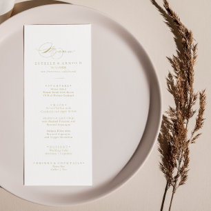 Elegant Modern Calligraphy Gold Dinner Menu