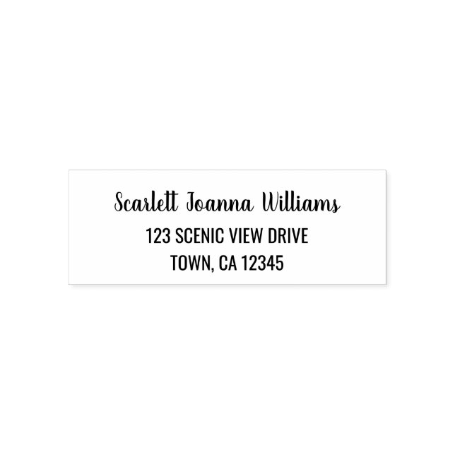Elegant Modern Calligraphy Name Return Address Self-inking Stamp (Design)