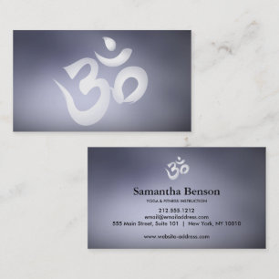 Elegant Modern Calligraphy Om Logo Yoga Business Card