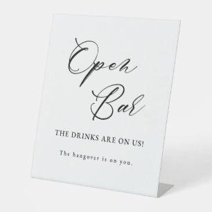 Elegant Modern Calligraphy Open Bar Wedding Sign