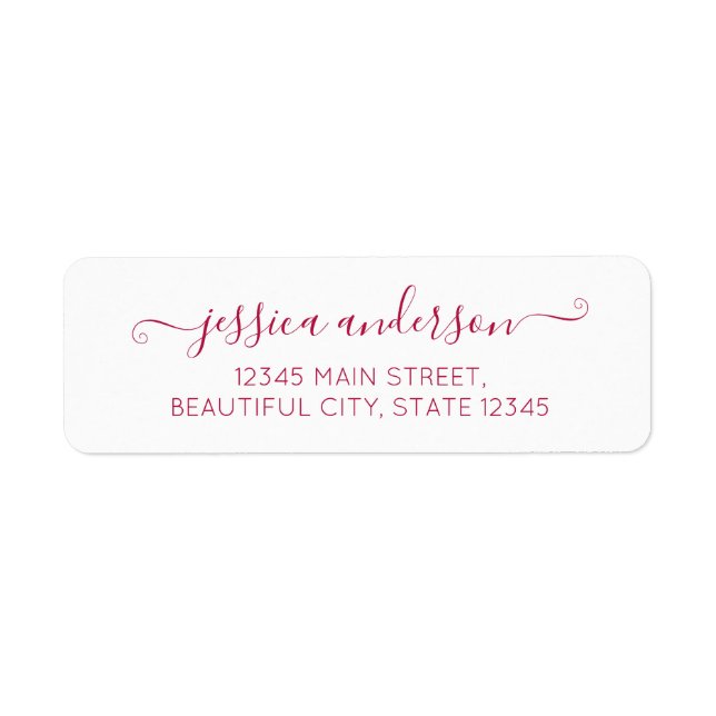 Elegant Modern Calligraphy Script Burgundy Red (Front)
