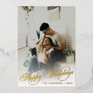 Elegant Modern Calligraphy Script Christmas Photo