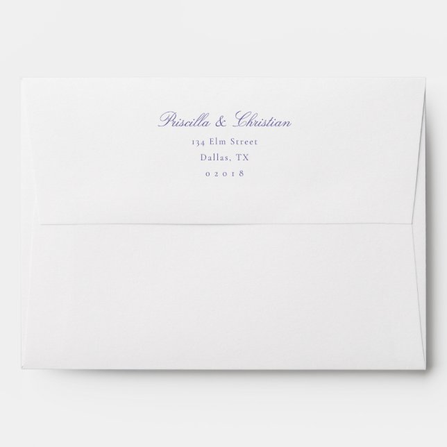 Elegant Modern Calligraphy Script Wedding Envelope (Back (Top Flap))