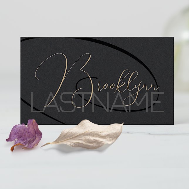 Elegant Modern Calligraphy Signature Hair Salon  Business Card (Creator Uploaded)
