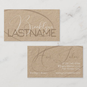 Elegant Modern Calligraphy Signature Hair Salon  Business Card