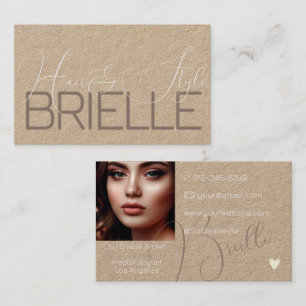 Elegant Modern Calligraphy Signature Photo Image Business Card