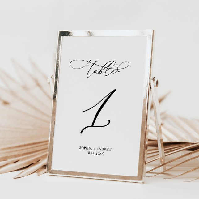 Elegant Modern Calligraphy Table 1 Wedding Table Number (Creator Uploaded)