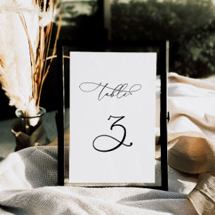 Elegant Modern Calligraphy Table 3 Wedding Number