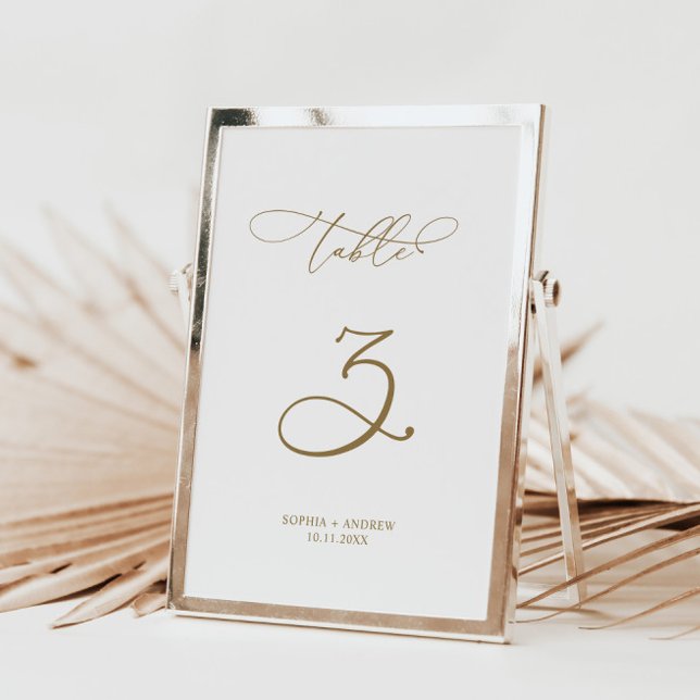 Elegant Modern Calligraphy Table 3 Wedding Number (Creator Uploaded)