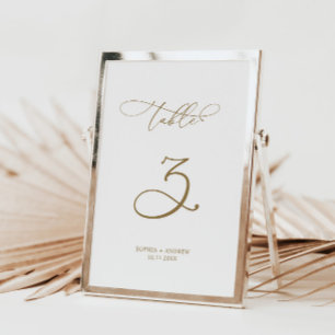 Elegant Modern Calligraphy Table 3 Wedding Table Number