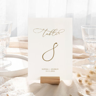 Elegant Modern Calligraphy Table 8 Wedding Number