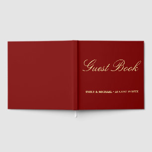 Elegant Modern Calligraphy Terracotta Wedding Guest Book