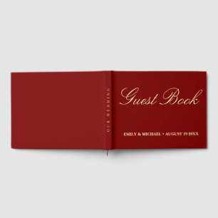 Elegant Modern Calligraphy Terracotta Wedding Guest Book