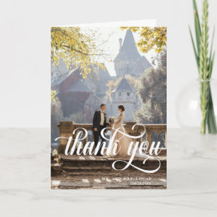 Elegant Modern Calligraphy Thank you Folded Cards