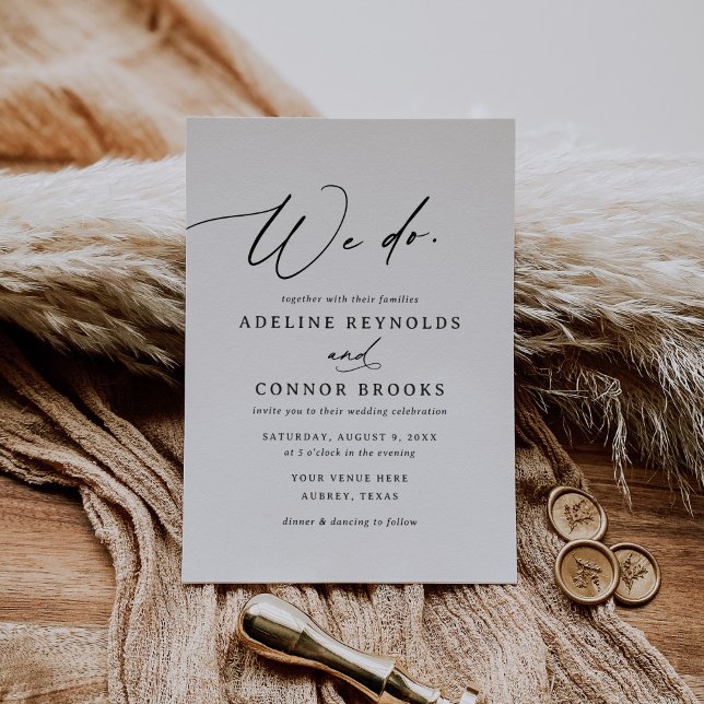 Elegant Modern Calligraphy We Do Wedding Invitation (Creator Uploaded)