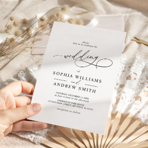 Elegant Modern Calligraphy Wedding Invitation