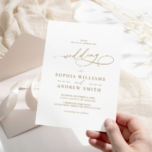 Elegant Modern Calligraphy Wedding Invitation