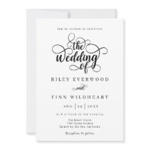 Elegant Modern Calligraphy Wedding Invitation