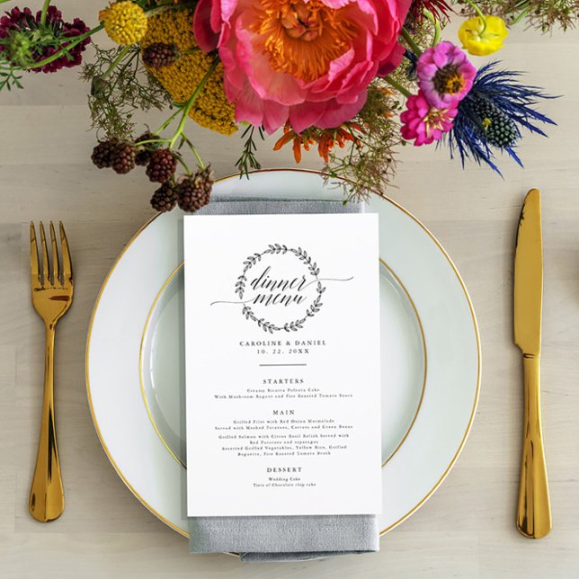 Elegant Modern Calligraphy Wedding Menu (Creator Uploaded)