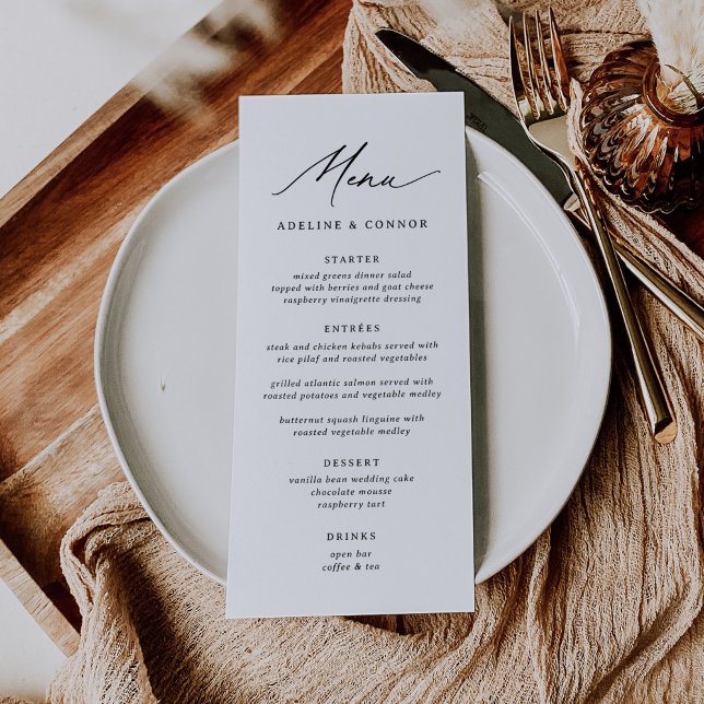 Elegant Modern Calligraphy Wedding Menu (Creator Uploaded)