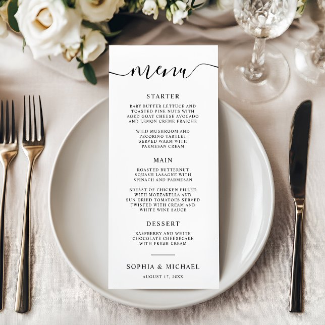 Elegant Modern Calligraphy Wedding Menu (Creator Uploaded)