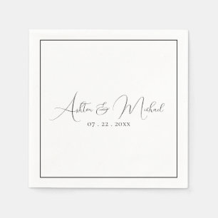 Elegant Modern Calligraphy Wedding Napkin