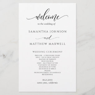 Elegant Modern Calligraphy Wedding Program