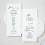 Elegant Modern Calligraphy Wedding Program Programme<br><div class="desc">This elegant modern calligraphy wedding program is perfect for a rustic wedding. The simple and stylish design features classic and fancy script typography in black and white.</div>