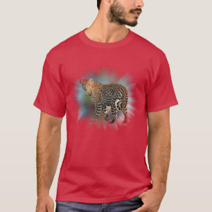 Elegant Modern Cardinal Red Template Leopard T-Shirt