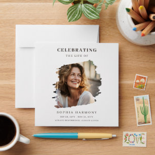 Elegant Modern Celebration of Life Funeral Envelope