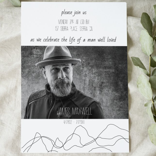 Elegant Modern Celebration of Life Invitation (Creator Uploaded)
