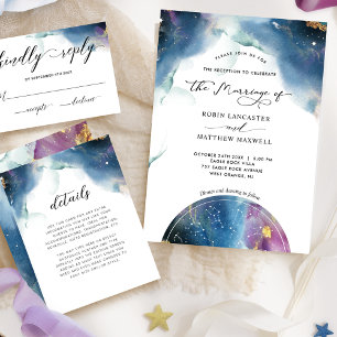 Elegant, Modern Celestial Constellations Marriage  Invitation