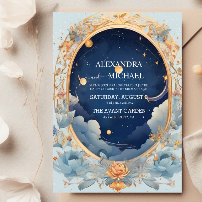 Elegant, Modern Celestial Constellations Wedding Invitation (Creator Uploaded)